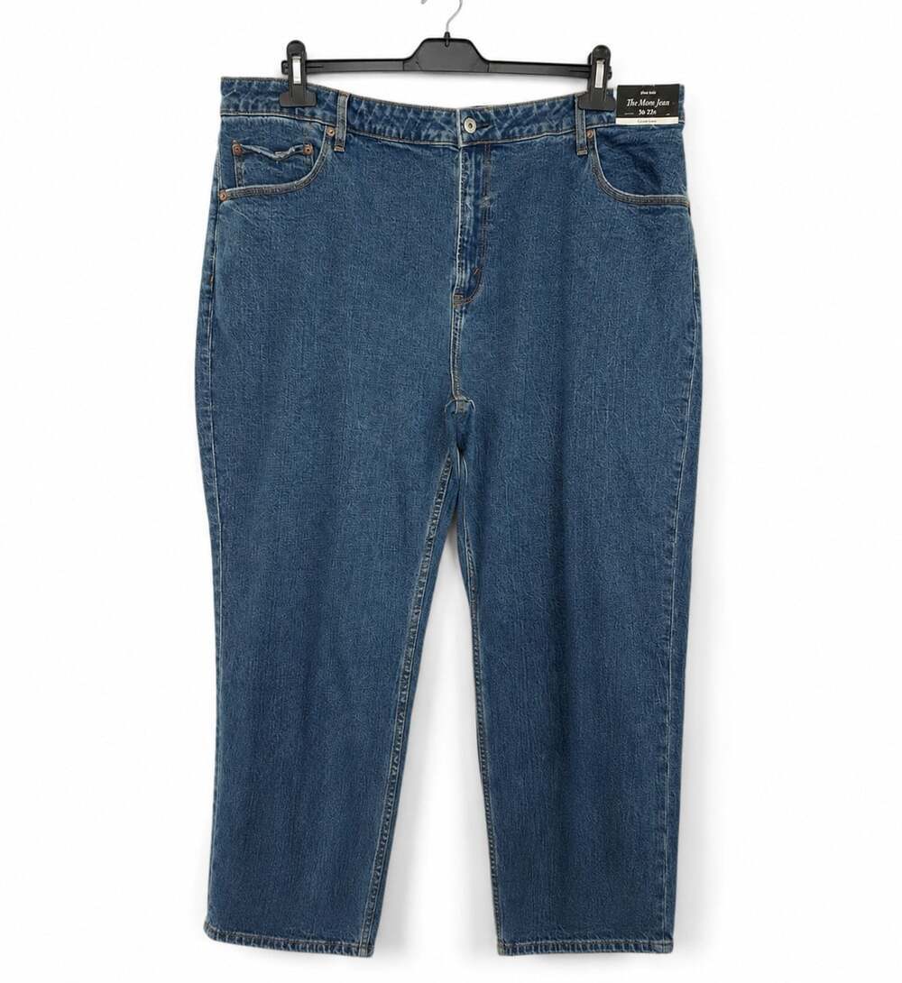 Abercrombie & Fitch Curve Love High Rise The Mom Jeans Womens 36/22 Blue NWT T1 - Picture 2 of 8